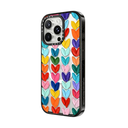 Clear Polka Daub Hearts with MagSafe