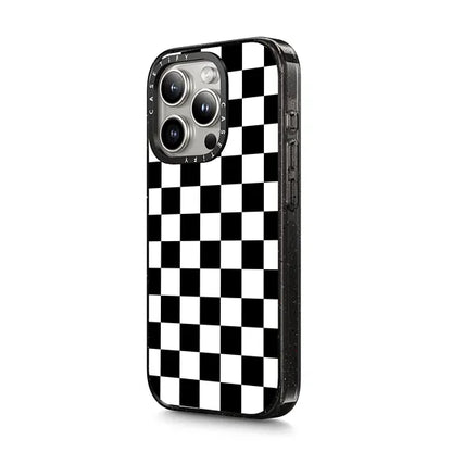 Black White Check Checkerboard Chess Board Two Tone Pattern with MagSafe